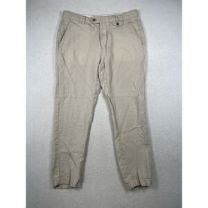 Far Afield 100% Linen Flat Front Pants Beige Size 2 Men's Tapered